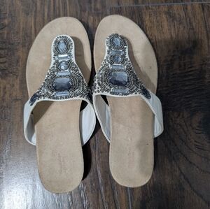 Simply Vera Embellished White Sandals